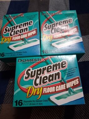 Supreme Clean Dry Floor Care Wipes Teal Boxes
